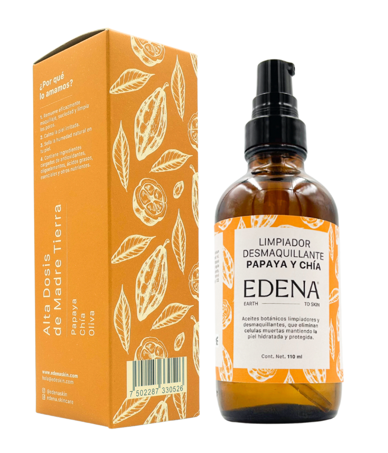 Limpiador Desmaquillante Papaya y Chia EDENA con caja
